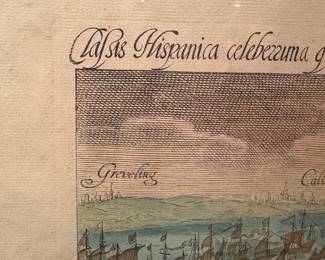 The Spanish Armada Engraving by John Pine