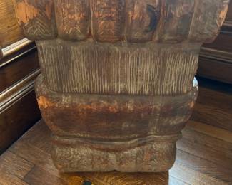 Carved Wooden Figural Stool/Seat