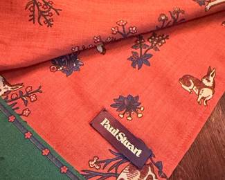 Drake's Unicorn Print Wool-Silk Scarf