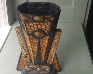 Art Deco Geometric Ceramic Vase by Myott & Son