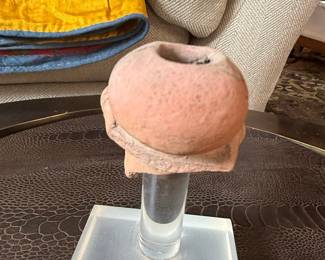 Pre-Columbian Guangala Culture Terracotta Head Fragment