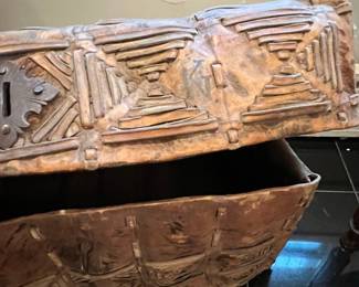 Antique Embossed Metal Trunk