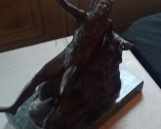 Bronze Figurine of a Satyr on Marble Base