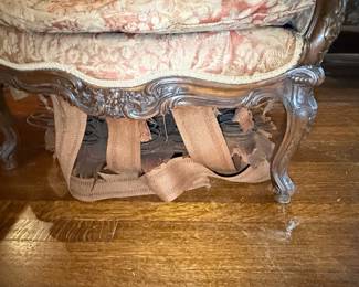 Louis XV Style Carved Walnut Bergere Chair