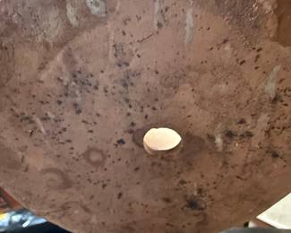 Large Glazed Terracotta Planter with Scalloped Rim