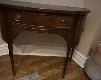 Antique Flame Mahogany Demilune Sideboard