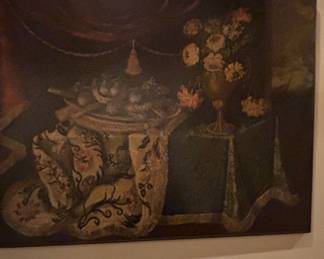 Still Life Painting with Fruit and Flowers