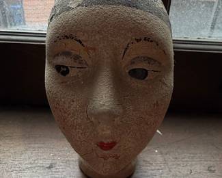 Antique French Papier-Mâché Milliner's Head