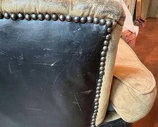 Vintage "Porter's Chair" with Hooded Back and Nailhead Trim