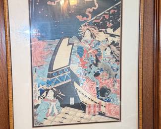 Ukiyo-e Woodblock Print by Utagawa Kuniyoshi - "The Courtesan Hanao Ogi-ya"