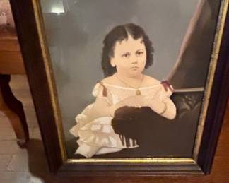 Victorian Era Oil Painting of a Young Girl