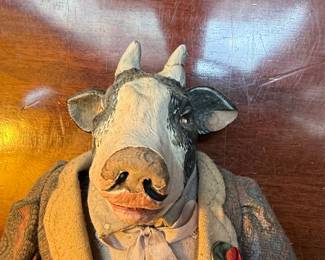 Anthropomorphic Cow Character Doll by Andrea Durnell
