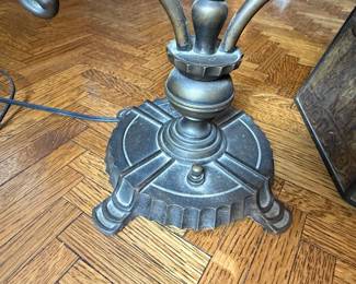 Art Nouveau Style Table Lamp with Paneled Shade