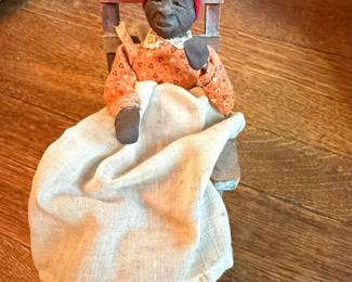 Folk Art "Mammy" Doll with Chair