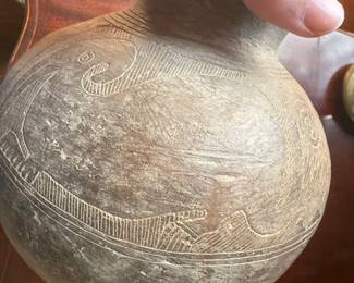 Carved Terracotta Pottery Vessel, possibly Nupe People