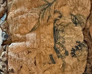 Antique Flemish Verdure Tapestry Pillow