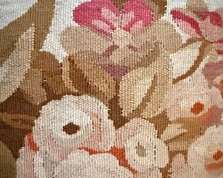 Antique Aubusson Floral Pillow