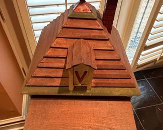 Vintage Wooden Dollhouse on Stand