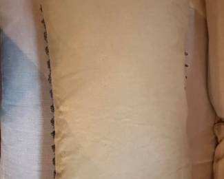 Antique Verdure Tapestry Pillow with Floral Motif and Fringe