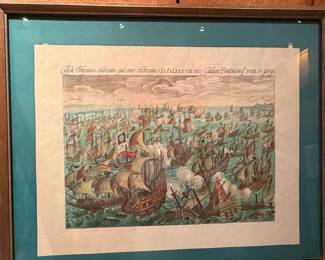 The Spanish Armada Engraving by John Pine