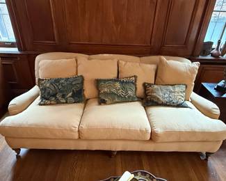 English Roll Arm Sofa with Decorative Pillows