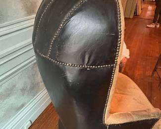 Vintage "Porter's Chair" with Hooded Back and Nailhead Trim