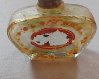 Victorian Scent Bottle with Floral Enamel