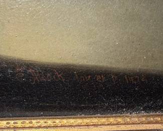 Oil Painting of a Banquet Scene with a Ghostly Figure