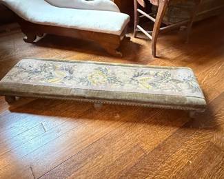 Victorian Needlepoint Footstool