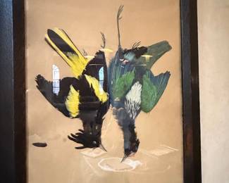 Framed Bird Feather Art