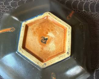 Mid-Century Modern Hexagonal Ceramic Bowl