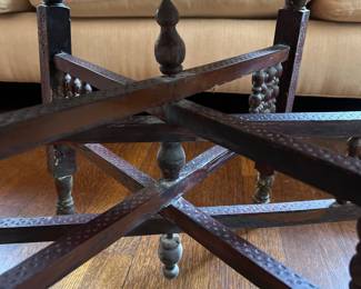 Moorish Moroccan Style Folding Brass Tray Table