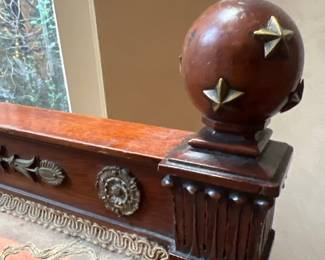 Egyptian Revival Dragon Motif Upholstered Side Chair