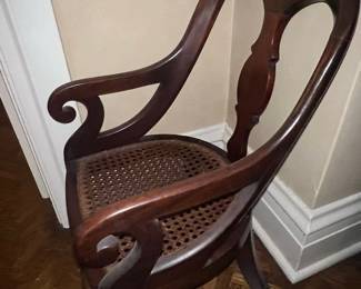 Regency Mahogany Cane Seat Armchair