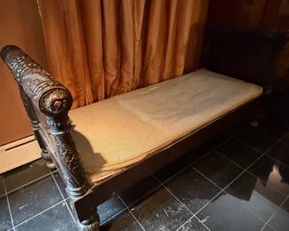 Victorian Carved Mahogany Empire Style Daybed