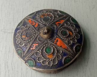 Vintage Berber Kabyle Enamel Trinket Box