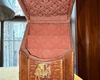 18th Century French Embossed Leather Letter Box