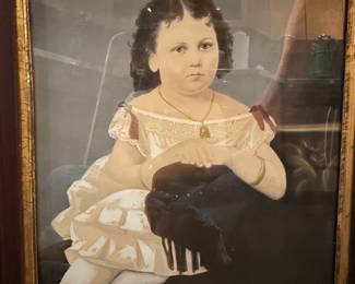 American Folk Art Portrait of a Young Girl