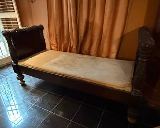 Victorian Carved Mahogany Empire Style Daybed