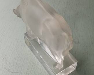 Lalique "Bison" or "Buffalo" Crystal Paperweight