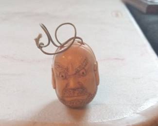 Japanese Netsuke of a Fierce Face