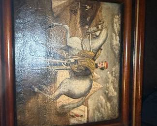 Oil Painting of a Military Officer on Horseback