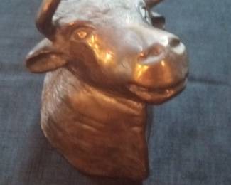 Bronze Bull Head Sculpture