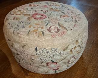 Embroidered Ottoman or Pouf