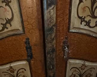 1800 Dated Hand-Painted Tyrolean Armoire