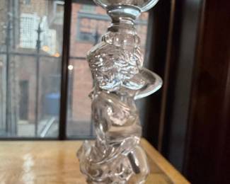 Art Nouveau Cherub Glass Candlestick Holder