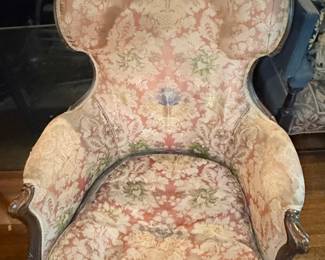 Louis XV Style Carved Walnut Bergere Chair