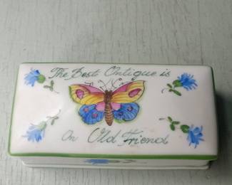 Victorian Style Bisque Doll on Metal Bed with Keepsake Box