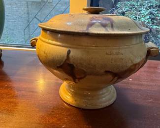 Yellow Glazed Terracotta Confit Pot with Lid