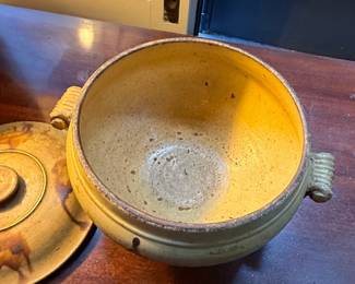 Yellow Glazed Terracotta Confit Pot with Lid